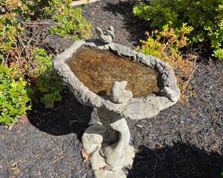 concrete vintage birdbath