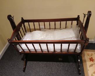walnut rocking cradle