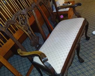 chippendale repro vintage settee