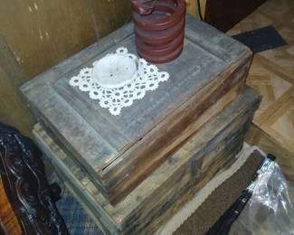 old plank boxes