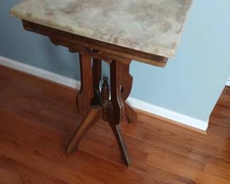 marble top victorian walnut stand