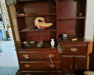 walnut dressers and hutch set