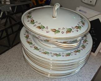 set of china with serving pieces