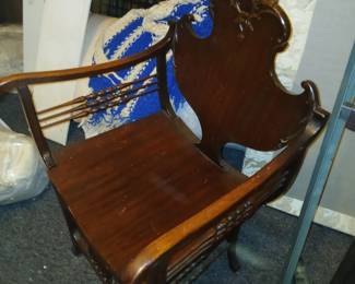 victorian mahogany steam bent arm chair