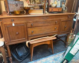 beautiful wood buffet with decorative drawer