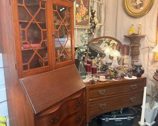 vintage dresser, framed art