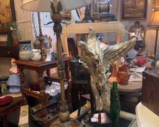 lamps, sculpture, lamp table 