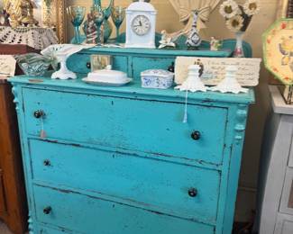 pretty turquoise chest of drawers