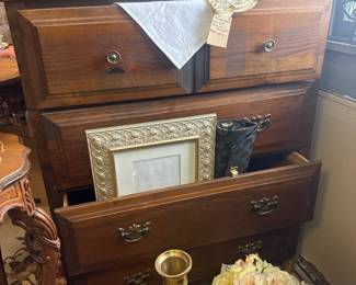 beautiful solid wood chest of drawers, canisters