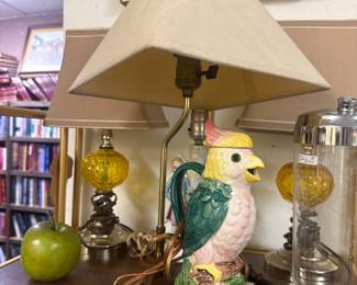parrot lamp, small amber lamp set