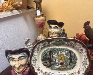 vintage planters, serving platter