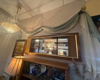 Vintage MCM Mirrored Shadow Box Display Shelf, 1950s/60s 