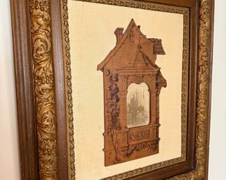 Victorian Era Framed Portrait with Architectural Die-Cut Overlay