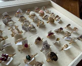 Assorted Vintage Rings with Gold and Gemstones
