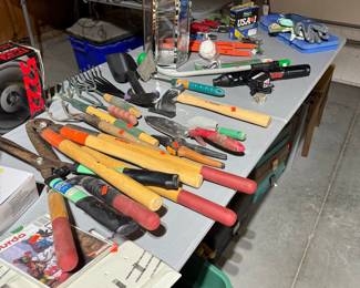 Assorted Garden Tools and Household Items