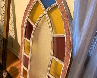 Gothic Arch Stained Glass Window Panel