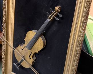 Ornate Gilt Framed Violin Display