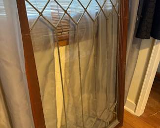 Antique Leaded Glass Window Panel