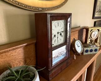 Victorian Mantel Clock with Eglomise Panel