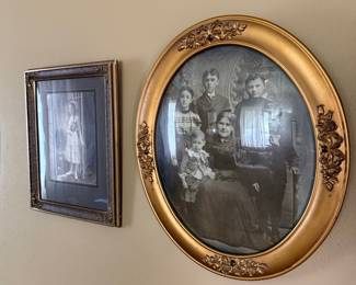 Victorian Oval Family Portrait with Bubble Glass Frame