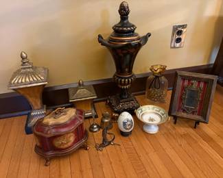 Urns Of Various Sizes, Box And Other Decorative Items