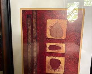 Framed Print With Abstract Squares And Objects
