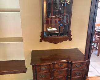  002 Ethan Allen Blockfront Chest With Mirror