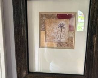 Framed Art Of Purple Flower And Other Designs
