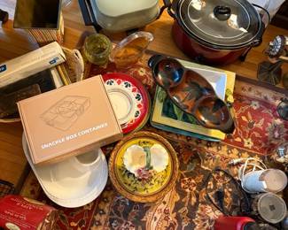 Snackle Box Container, Crock Pot And Other Items
