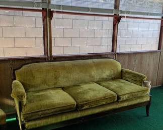 Victorian Green Velvet Sofa