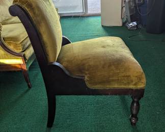 Victorian Green Velvet Chair