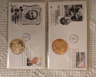 Vintage Walt Disney Showman of the world First Day Issue with Medallion 