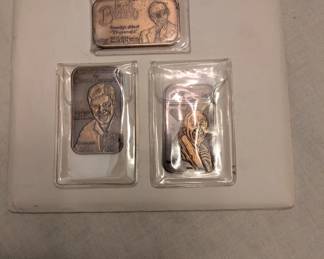 Bronze Ingots of Jerry Lewis, John Wayne, & Jimmy Durante