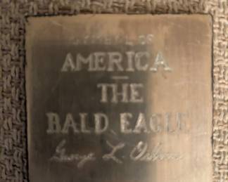 George L. Osborn- Sterling  Symbol Plaqueof America The Bald Eagle 