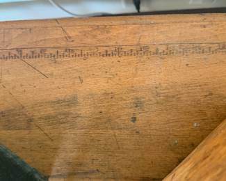 Sewing table with ruler
