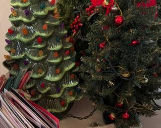 light up Christmas table trees