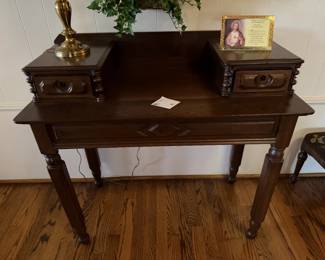 solid wood writing desk w/ drawers