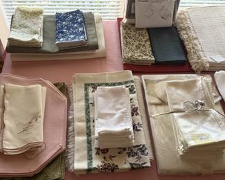 From vintage to still-in-the-package new tablecloths, placemats, and napkins
