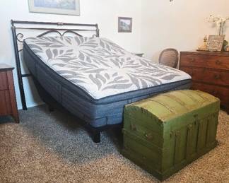 Adjustable Sealy Queen Bed and Vintage Trunk