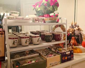 Longaberger Christmas and antique ornaments