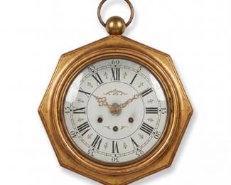 140 225giltwoodpocketwatchwallclockglomisdial