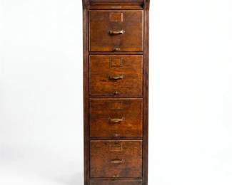 018 229Ayawmanerbequartersawnoakfourdrawerfilecabinet