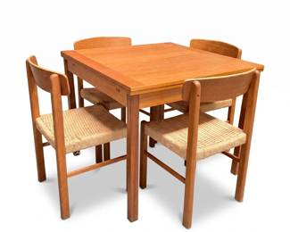 051 131kdfurnitureteakdiningtable4cordchairs