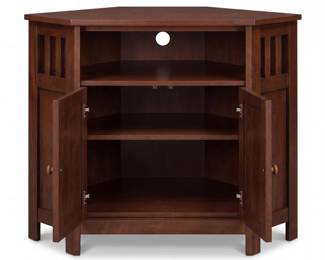 071 164missionstylecornertvcabinetslattedsides