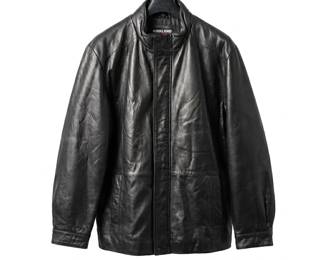 186 109Akirklandsignatureblackleatherjacketsizel