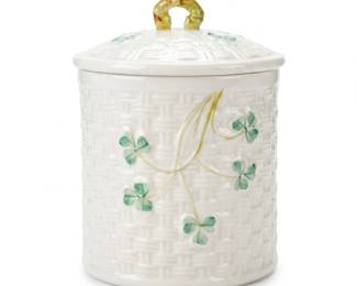 204 117Abelleekshamrockpatternporcelainliddedjar