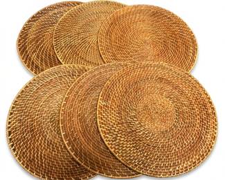 249 264setsixroundwovenrattanplacemats