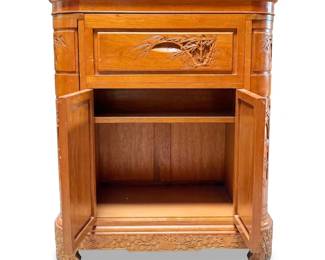 048 118georgezeehongkongcarvedbamboofoldoutbarcabinet