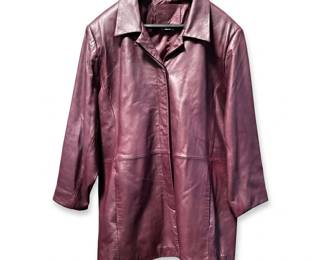 182 107Akathyirelandburgundyleatherwalkingcoat