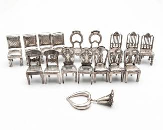 180 84miniaturesilverchairsperiodstyles